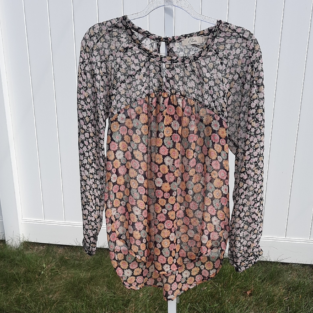 Elodie Women's Sheer Floral Print Top